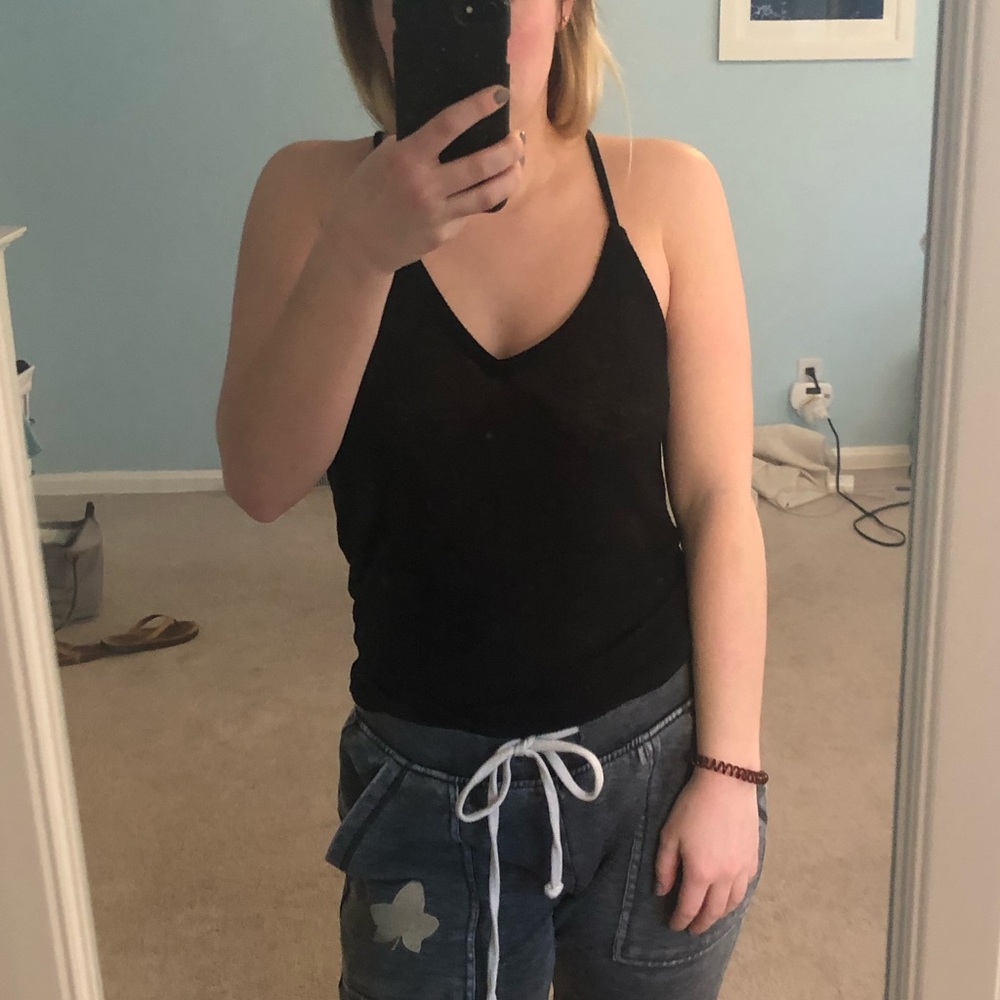 Chaser black ribbed tank top